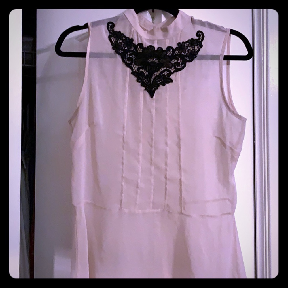 Sheer, top with embroidery